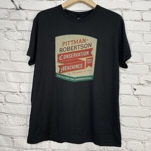 Hanes Pittman Robertson Conservation Machines‎ T-Shirt Size L Blind Stitch Modal